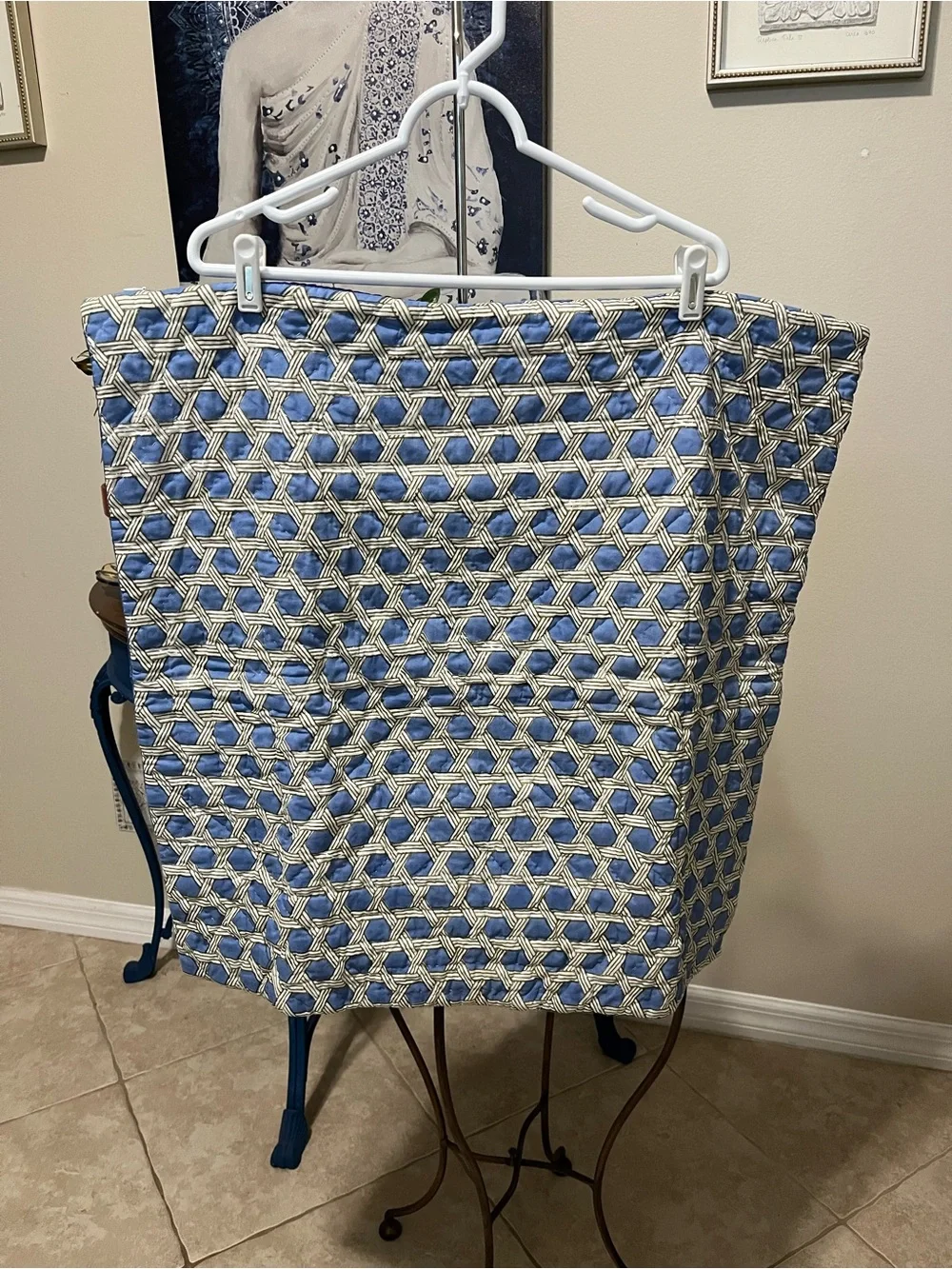 Serena & Lily Quilted Euro sham Pillow Case geometric lattice starburst pattern